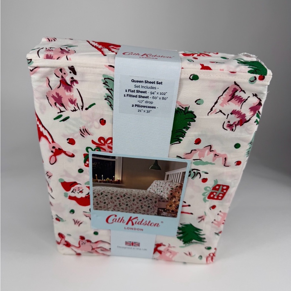 Cath Kidston Ditsy Deer Pink 12 PC Christmas Bundle ~ Precious NWT ~ Queen - Picture 7 of 8